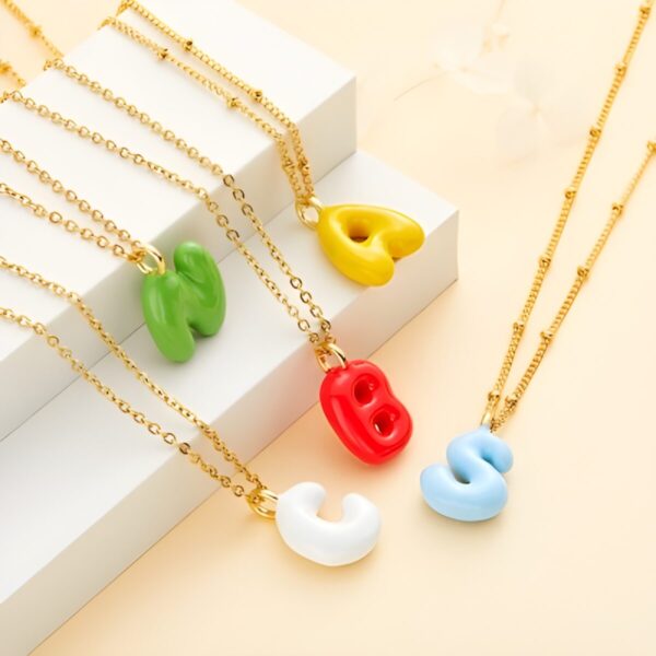 Colorful Bubble Letter Necklace celebrating her story