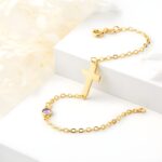 Embrace Faith and Love – Custom Birthstone Cross Bracelet – A Cherished Keepsake for Her Spiritual Journey - Image 3