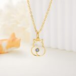 Carry Your Cat's Spirit Close – Birthstone Cat Silhouette Necklace – For Her, A Tender Tribute on Special Days - Image 4