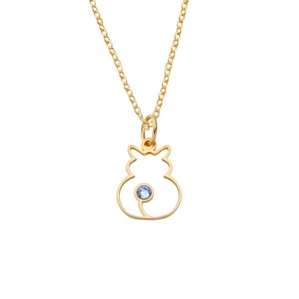 Birthstone cat silhouette necklace for cat lovers