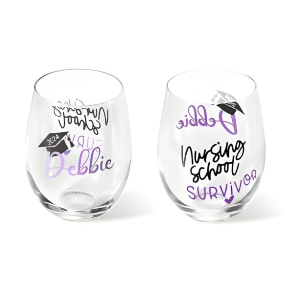 Personalized nurse graduation glass for celebrating success