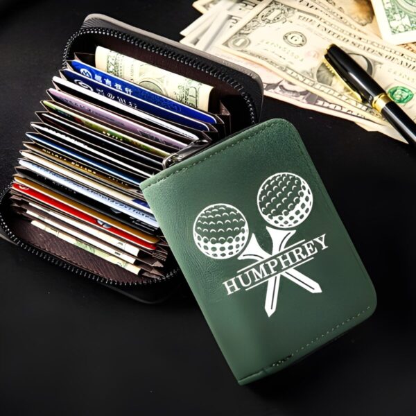 Custom men's golf wallet with RFID protection for dads