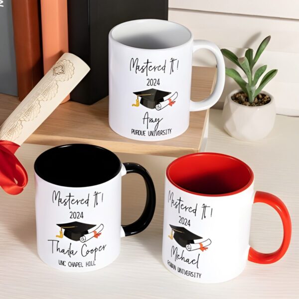 Custom master's degree mug for graduates