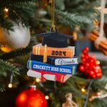 Celebrate New Beginnings – Graduation Cap Ornament with Books – A Keepsake for Class of 2024 Graduates - Image 3