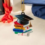 Celebrate New Beginnings – Graduation Cap Ornament with Books – A Keepsake for Class of 2024 Graduates - Image 4