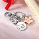 Carry Luck and Love – Custom Initial Clover Keychain – A Cherished Graduation Keepsake for Her - Image 2