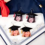 Celebrate Success with a Smile – Custom Graduation Cap Face Earrings – For Cherished Graduates and Friends - Image 3