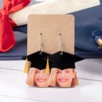 Celebrate Success with a Smile – Custom Graduation Cap Face Earrings – For Cherished Graduates and Friends - Image 4
