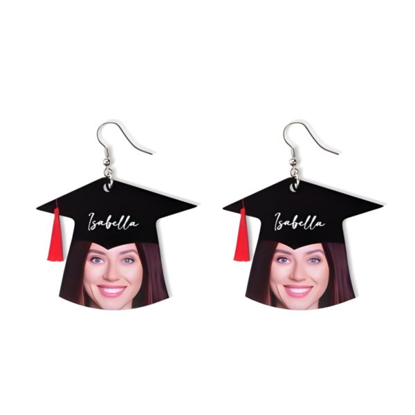 Custom graduation cap face earrings for cherished graduates