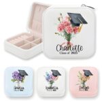 Birth flower graduation jewelry box for cherished memories