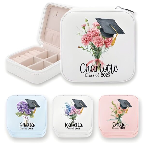 Birth flower graduation jewelry box for cherished memories