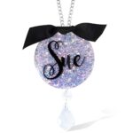 Custom glitter rear view mirror charm for joyful journeys