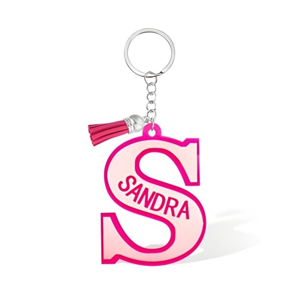 Custom name backpack tag with colorful tassel