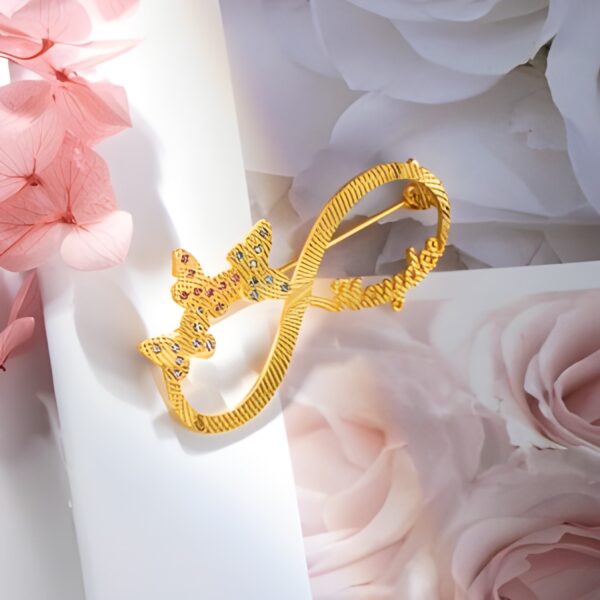 Infinity name brooch in copper for lasting connections