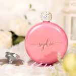 Carry Sparkle & Sentiment – Engraved Round Flask with Rhinestone Lid – A Cherished Keepsake for Her - Image 4
