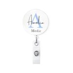 Custom badge reel for professionals with vibrant initials