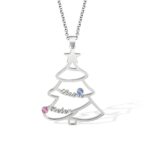 Celebrate Family Love – Custom Christmas Tree Necklace – A Cherished Holiday Keepsake for Her - Image 2