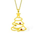 Celebrate Family Love – Custom Christmas Tree Necklace – A Cherished Holiday Keepsake for Her - Image 3