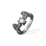 Birthstone bat ring for unique spirit and style