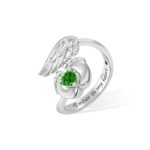 Angel Wings Baby Feet Memorial Ring for remembrance