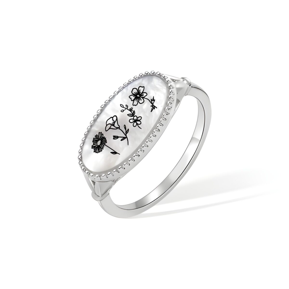 birth flower ring for her, a symbol of love