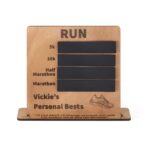 Custom runner's record board for celebrating achievements
