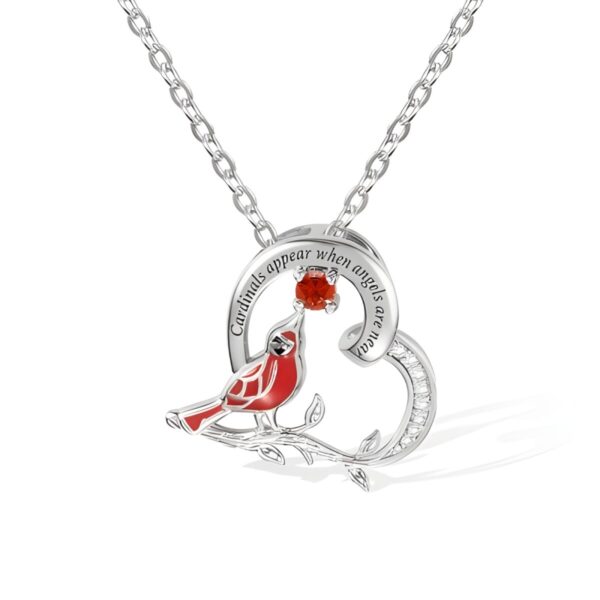 Cardinal Heart Pendant Necklace for eternal memories