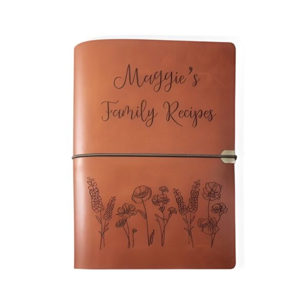 Custom leather recipe book for family recipes