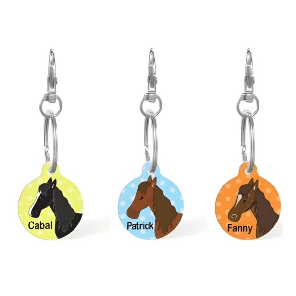 Custom horse ID tag for safety and connection