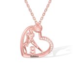 Celebrate Her Passion – Heart Necklace for Volleyball Girls – A Touch of Spirit and Strength - Image 3
