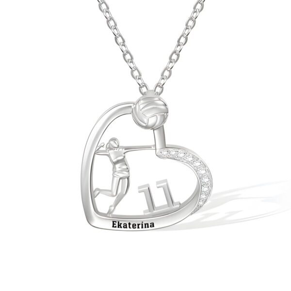 Heart Necklace for Volleyball Girls symbolizing passion