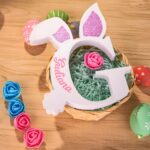 Brighten Up Easter with a Personalized Bunny Letter Decor – Freestanding Wooden Ornament with Ears, Tail & Flower - Image 3