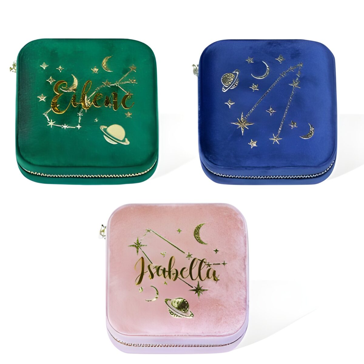 Personalized jewelry travel case with custom constellation