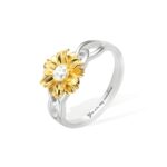 Custom birthstone sunflower ring for special moments