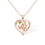 Embrace Eternal Love – Heart & Angel Name Necklace with Birthstone – A Cherished Keepsake for Mom, Grandma, or Wife - Image 3