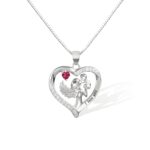 Personalized heart angel necklace for eternal love