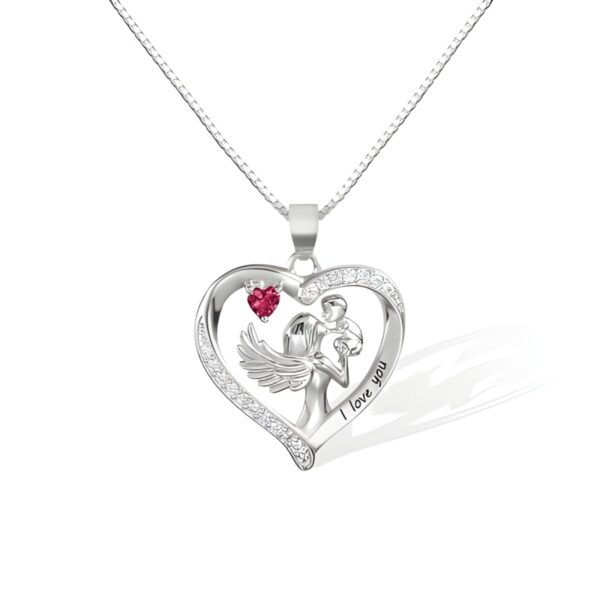 Personalized heart angel necklace for eternal love