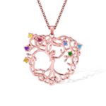 Embrace Family Bonds – Birthstone Tree of Life Necklace – A Cherished Keepsake for Mom and Grandma - Image 2