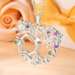 Embrace Family Bonds – Birthstone Tree of Life Necklace – A Cherished Keepsake for Mom and Grandma - Image 5