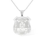 Custom police badge necklace honoring bravery and dedication