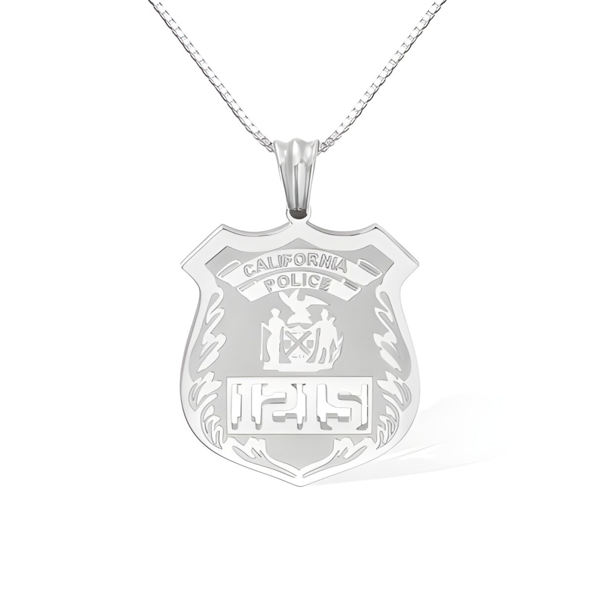 Custom police badge necklace honoring bravery and dedication