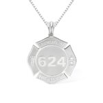 Engraved firefighter necklace honoring bravery and commitment