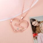 Embrace Their Tiny Steps – Custom Heart Necklace with Baby Feet & Birthstones – For Cherished Moms and Grandmothers - Image 5