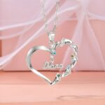 Embrace Their Tiny Steps – Custom Heart Necklace with Baby Feet & Birthstones – For Cherished Moms and Grandmothers - Image 6