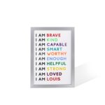 Custom affirmation art frame for kids' rooms
