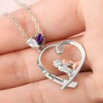 Embrace Eternal Bonds – Birthstone Heart Necklace Celebrating Mother & Child – A Cherished Treasure for Moms and Grandmothers - Image 6
