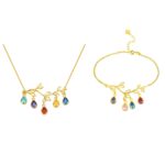 Family tree birthstone necklace for cherished connections