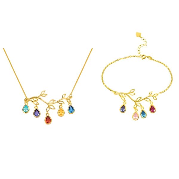 Family tree birthstone necklace for cherished connections