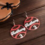 Celebrate Team Spirit – Custom Baseball Earrings with Number – For Moms, Daughters & Loved Ones Cheering on the Game - Image 2