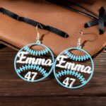 Celebrate Team Spirit – Custom Baseball Earrings with Number – For Moms, Daughters & Loved Ones Cheering on the Game - Image 3